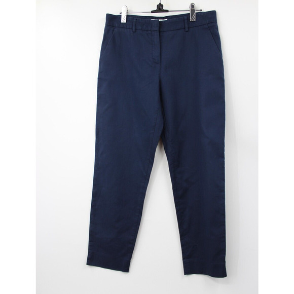 Gerard Darel Pants - Gerard Darel Pants 6 38 Navy Blue Flat Front Straight Leg Chinos Cotton Pockets
